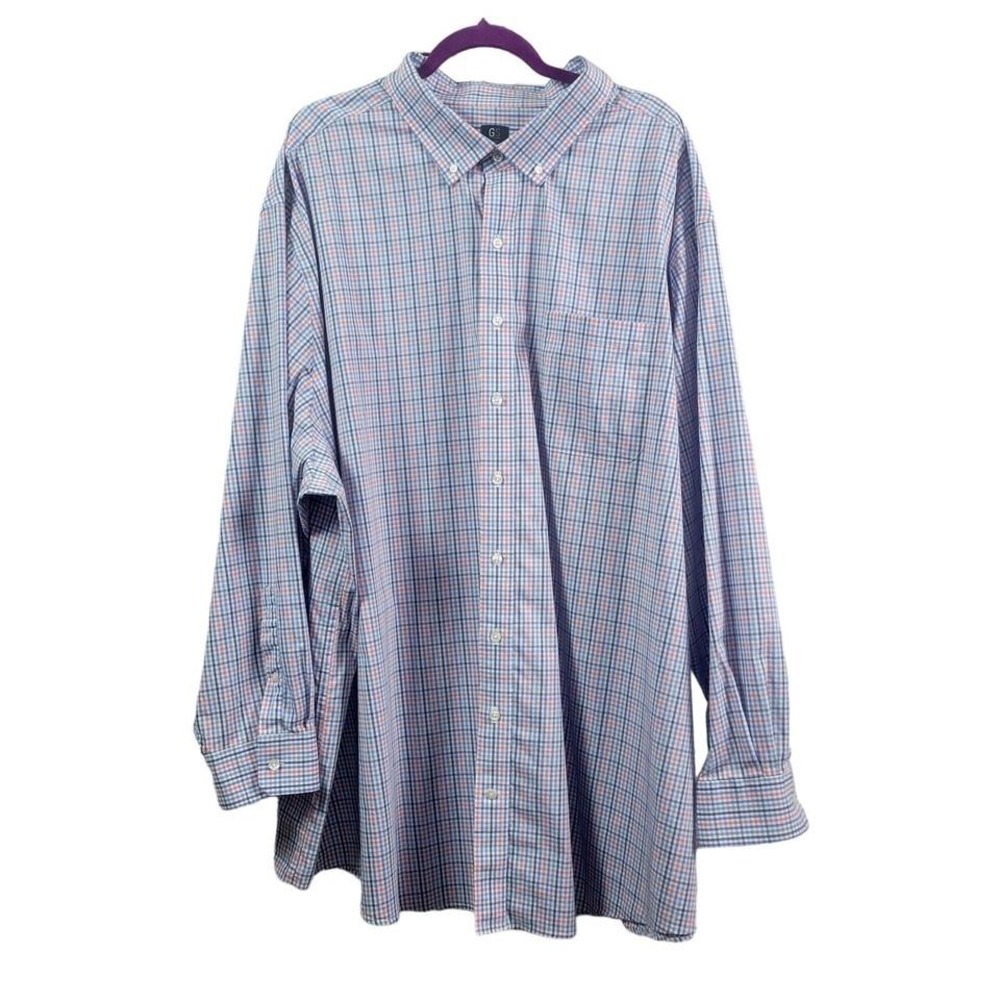 GS Men's Long Sleeve Shirt Size 22 37/38 Big and Tall Plaid